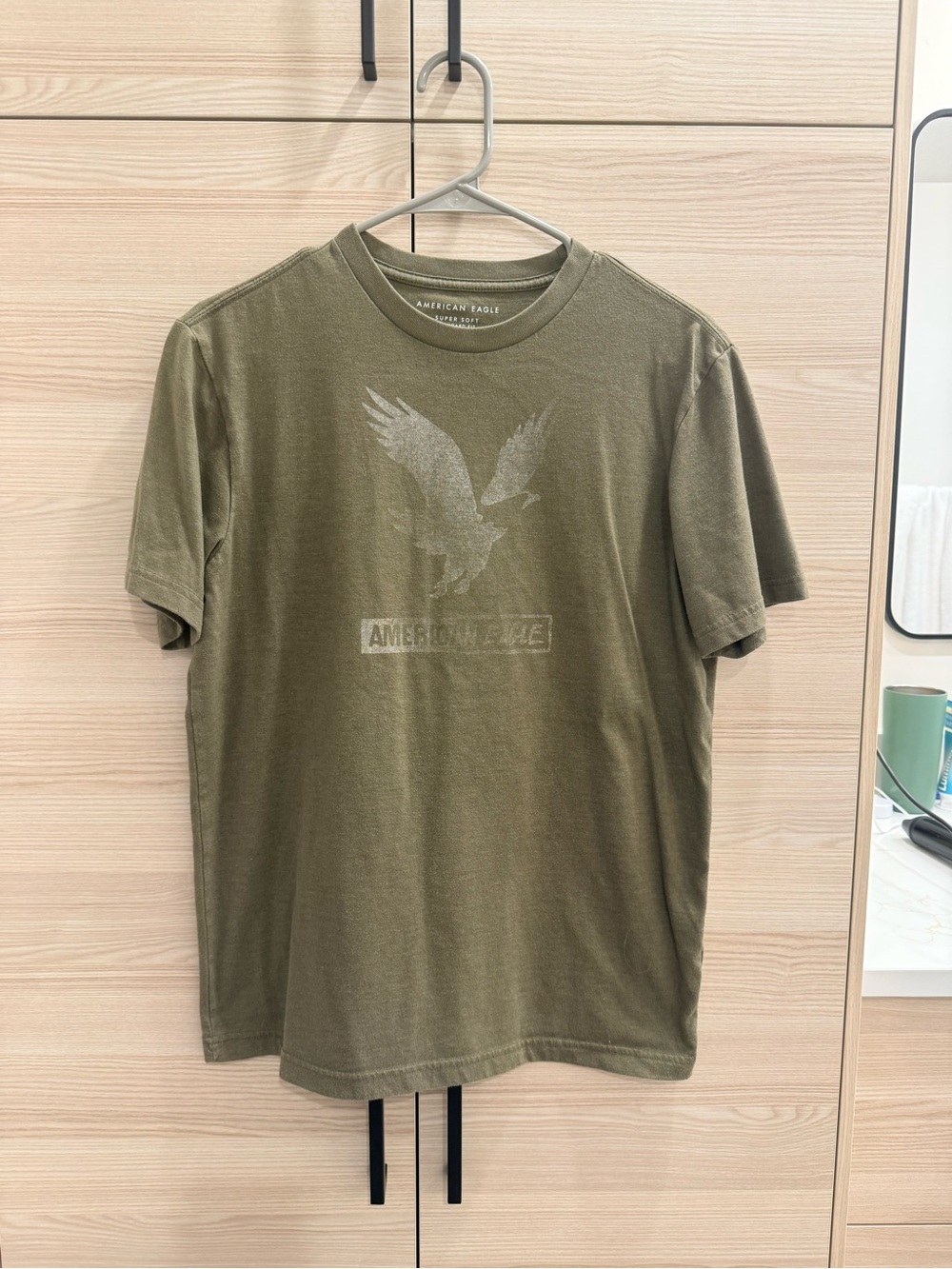 American Eagle Outfitters Olive Green Eagle Graphic Tee